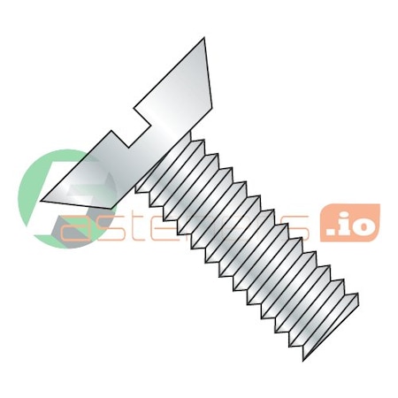 #8-32 X 3/16 In Slotted Flat Machine Screw, Zinc Plated Steel, 10000 PK